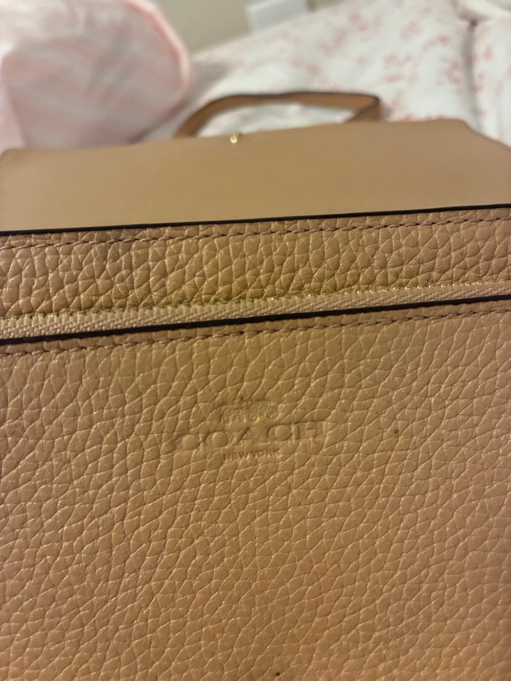 Coach Pebbled‎ Leather Crossbody in Tan Camel - Picture 2 of 10